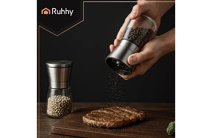 Ręczne szklane młynki do przypraw – zestaw 2 sztuki