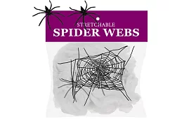 Sztuczna pajęczyna halloweenowa + 2 pająki