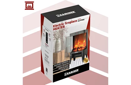 Elektryczny kominek z efektem ognia – 2000 W – wentylator z funkcją ogrzewania