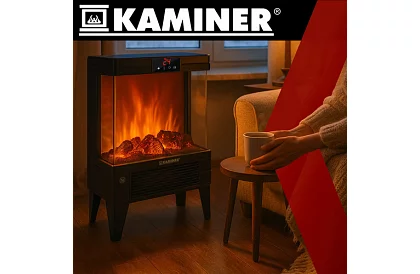 Elektryczny kominek z efektem ognia – 2000 W – wentylator z funkcją ogrzewania