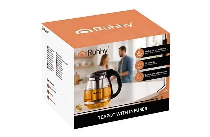 Szklany czajnik do herbaty z zaparzaczem – 2 l