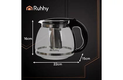 Szklany czajnik do herbaty z zaparzaczem – 2 l