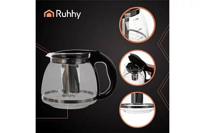 Szklany czajnik do herbaty z zaparzaczem – 2 l