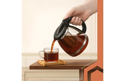 Szklany czajnik do herbaty z zaparzaczem – 2 l