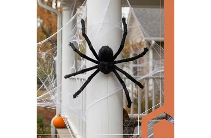 Sztuczny włochaty pająk 50 cm – czarny