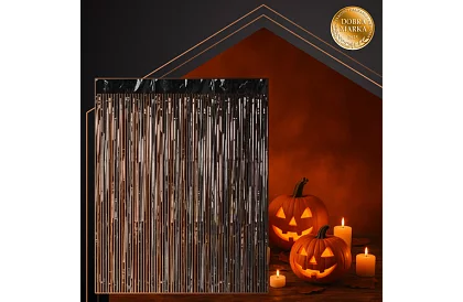 Dekoracyjna czarna samoprzylepna firanka 100 × 200 cm – firanka na imprezę