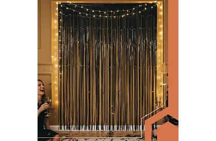 Dekoracyjna czarna samoprzylepna firanka 100 × 200 cm – firanka na imprezę