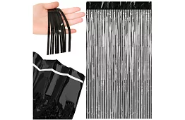 Dekoracyjna czarna samoprzylepna firanka 100 × 200 cm – firanka na imprezę