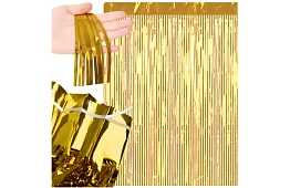 Dekoracyjna złota samoprzylepna firanka 100 × 200 cm – firanka na imprezę