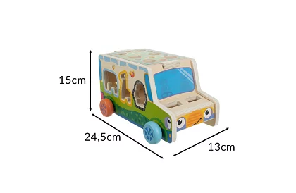 Drewniany samochodzik – Montessori sorter kształtów