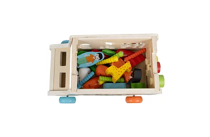 Drewniany samochodzik – Montessori sorter kształtów