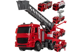 Zestaw wozów strażackich z ruchomymi częściami – 6 sztuk