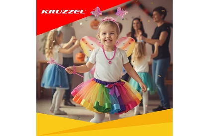 Kostium dziecięcy – tęczowa motyl z akcesoriami