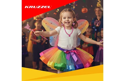 Kostium dziecięcy – tęczowa motyl z akcesoriami