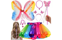 Kostium dziecięcy – tęczowa motyl z akcesoriami