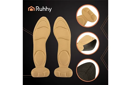 Miękkie wkładki do butów z ochroną pięty – beżowe