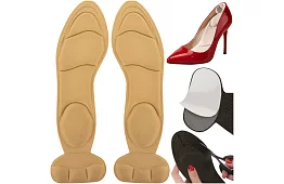 Miękkie wkładki do butów z ochroną pięty – beżowe