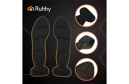 Miękkie wkładki do butów z ochroną pięty – czarne