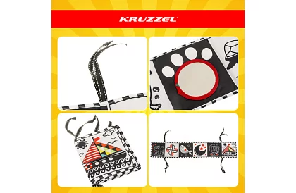 Książka sensoryczna - kontrastowa zabawka dla niemowląt 0+