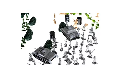 Baza wojskowa – figurki armii, czołg, broń