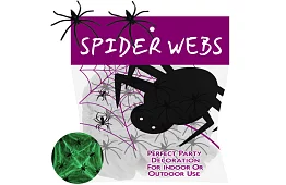 Halloweenowa świecąca pajęczyna z 20 pająkami