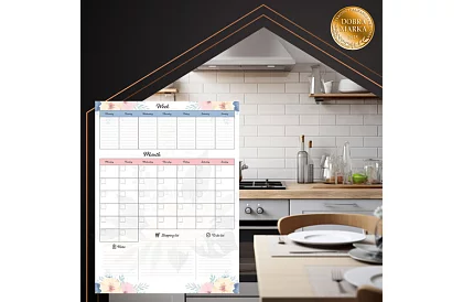 Magnetyczny planner na lodówkę RUHHY – kalendarz 60 x 45 cm + marker