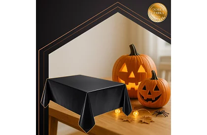 Obrus foliowy czarny 137 × 274 cm