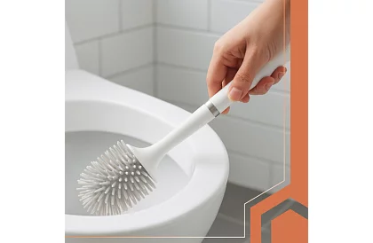Silikonowa szczotka do toalety – szczotka WC, biała
