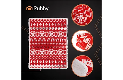 Silny koc z motywem świątecznym 130 x 170 cm