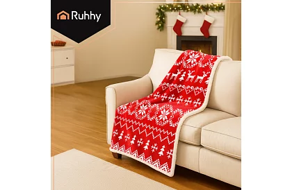 Silny koc z motywem świątecznym 130 x 170 cm