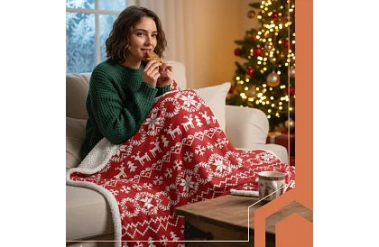 Silny koc z motywem świątecznym 130 x 170 cm