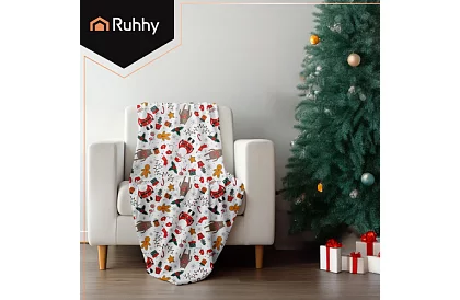 Podwójny koc z motywem świątecznym 150 x 200 cm