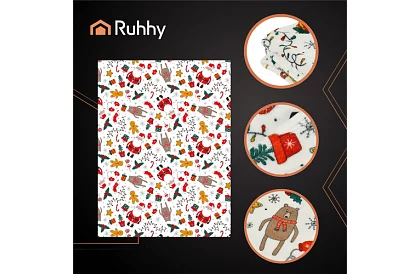 Podwójny koc z motywem świątecznym 150 x 200 cm