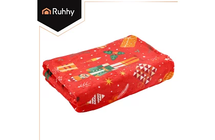 Flanelowy koc z motywem świątecznym 150 x 200 cm