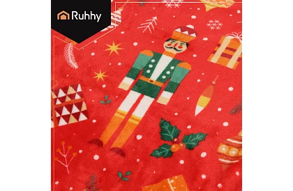 Flanelowy koc z motywem świątecznym 150 x 200 cm