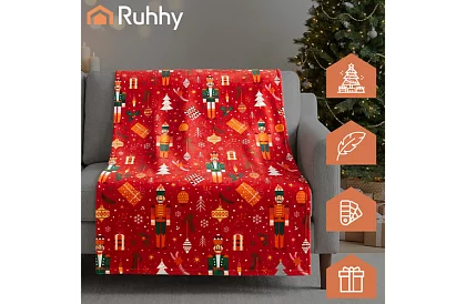 Flanelowy koc z motywem świątecznym 150 x 200 cm