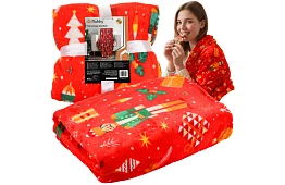 Flanelowy koc z motywem świątecznym 150 x 200 cm