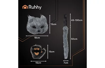 Kostium karnawałowy kota 4 w 1 – szary