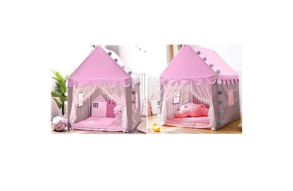 Namiot dziecięcy z oświetleniem LED – różowy