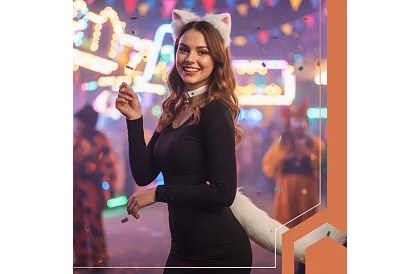 Kostium kota 3 w 1 - biały