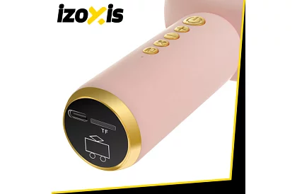 Mikrofon karaoke bezprzewodowy Bluetooth – różowy