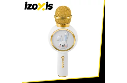 Mikrofon karaoke bezprzewodowy Bluetooth – biały