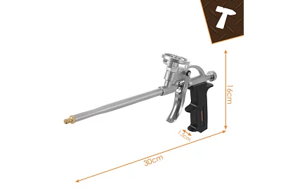Montażowy metalowy pistolet do pianki z regulowanym przepływem