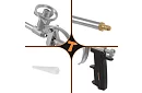 Montażowy metalowy pistolet do pianki z regulowanym przepływem