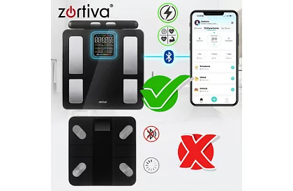 Osobowa analityczna waga Bluetooth – WiFi ZORTIVA Smart Premium