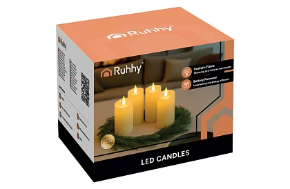 Świeczki LED zestaw z efektem płomienia 12,5 cm – 4 sztuki