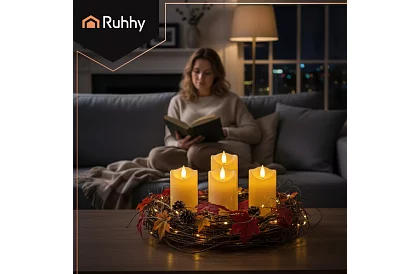 Świeczki LED zestaw z efektem płomienia 12,5 cm – 4 sztuki