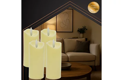 Świeczki LED zestaw z efektem płomienia 12,5 cm – 4 sztuki