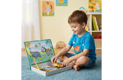 Magnetyczna książeczka z puzzlami - Afrykańskie zwierzęta
