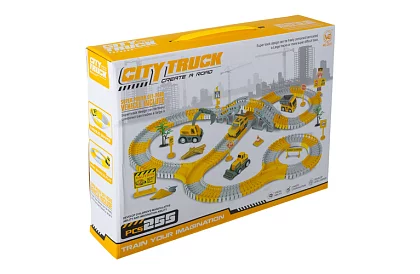 Tor wyścigowy z elastycznymi samochodzikami